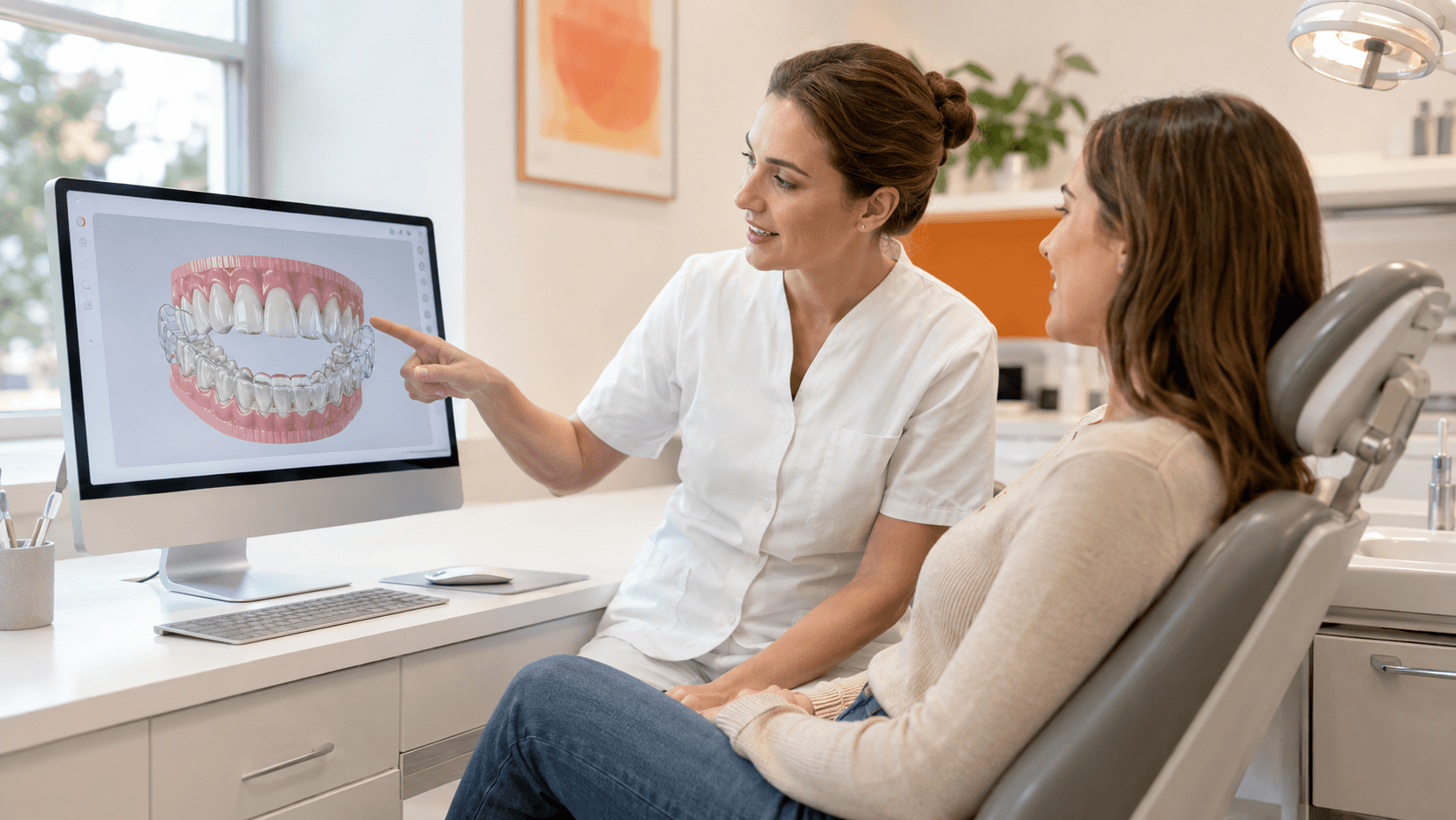 Digital clear aligner treatment plan displayed for doctor review
